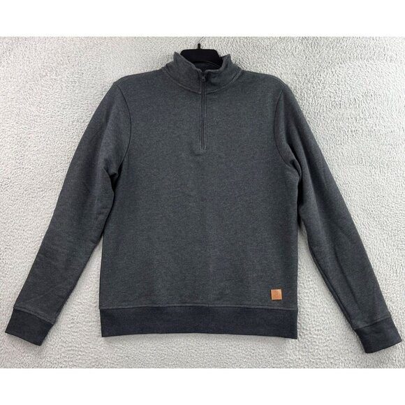 Revtown 1/4 Zip Sweatshirt Mens Medium Gray Mock Neck Fleece Comfort Minimalist - Picture 3 of 16